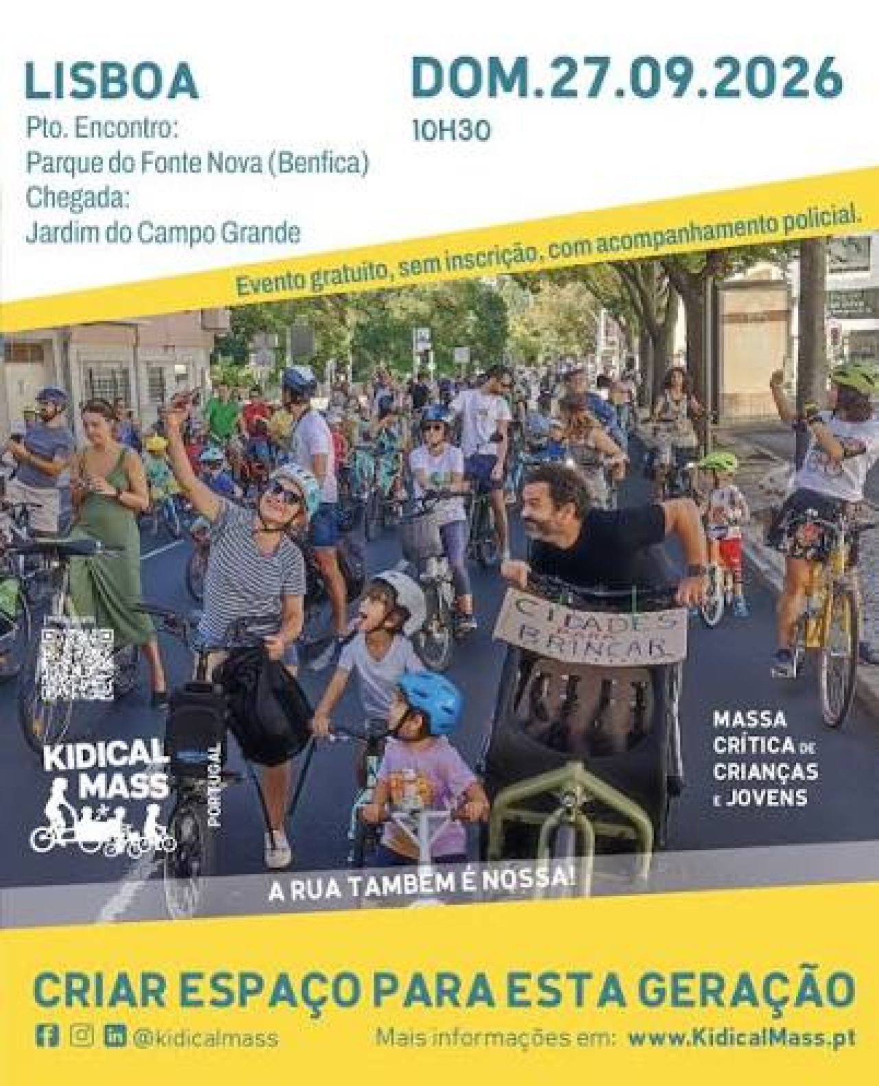 10.ª edição da Kidical Mass já tem data marcada em Lisboa