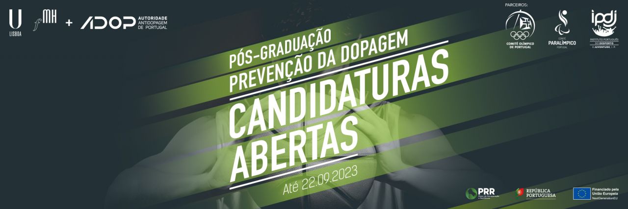 Abertura das Candidaturas para a Pós-Graduação em Prevenção da Dopagem