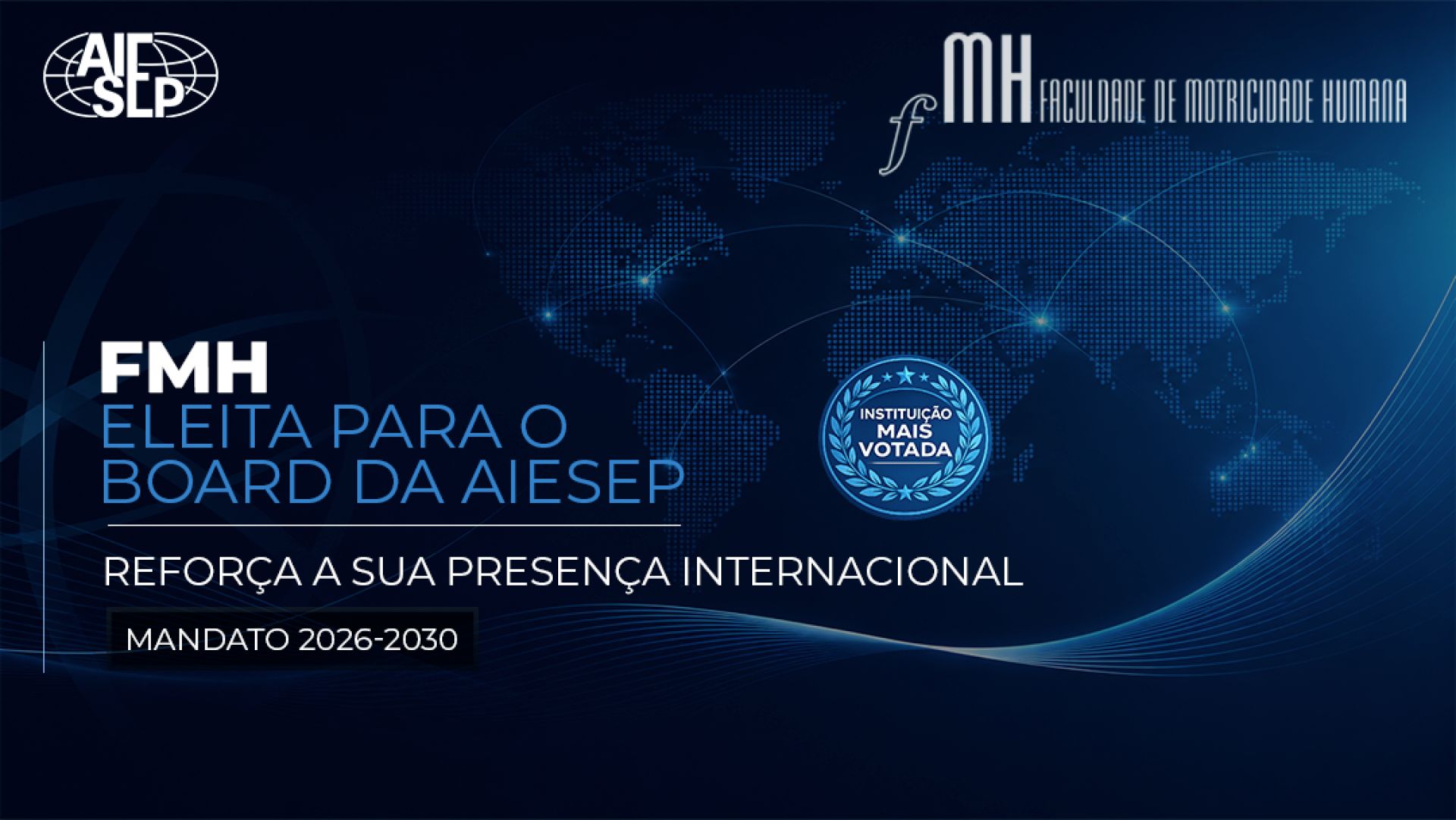 FMH reeleita para o Board da AIESEP e reforça reconhecimento internacional na Educação Física e Pedagogia do Desporto