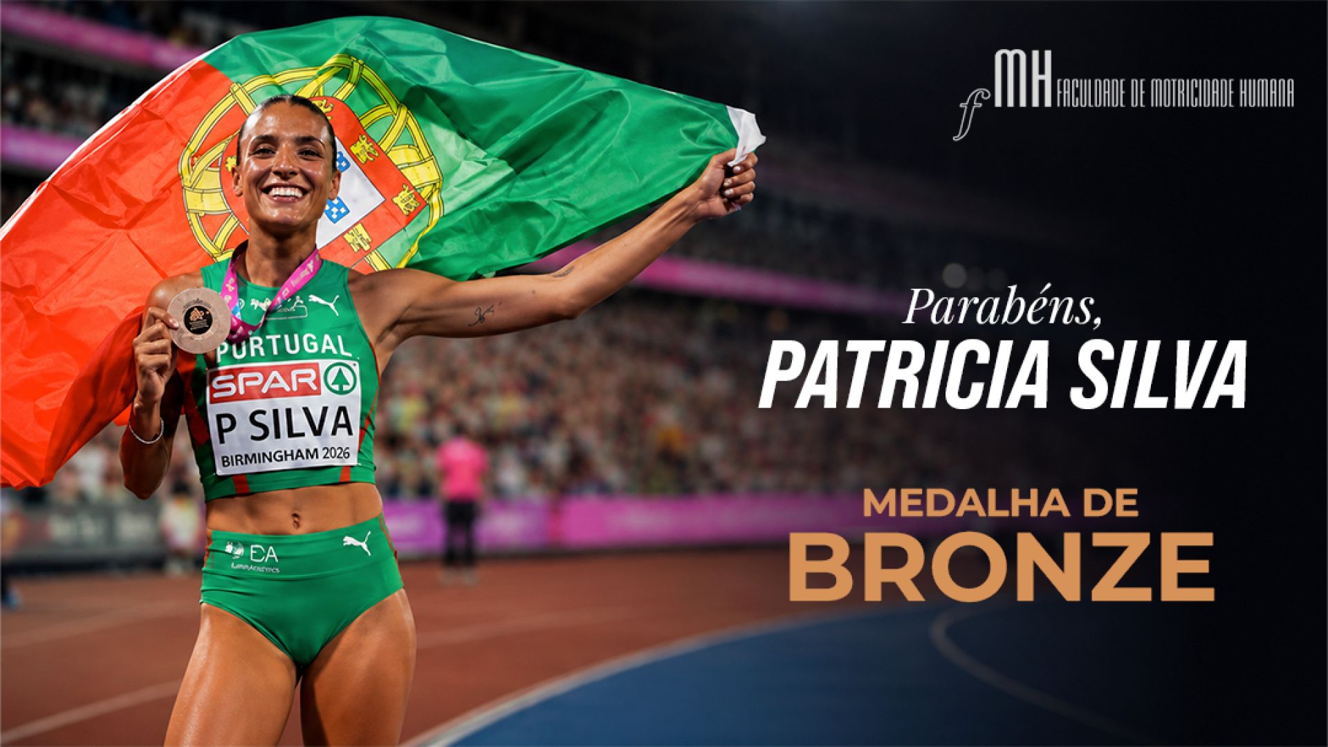 Patrícia Silva conquista medalha de bronze nos 1500 m dos Campeonatos da Europa de Atletismo Birmingham 2026